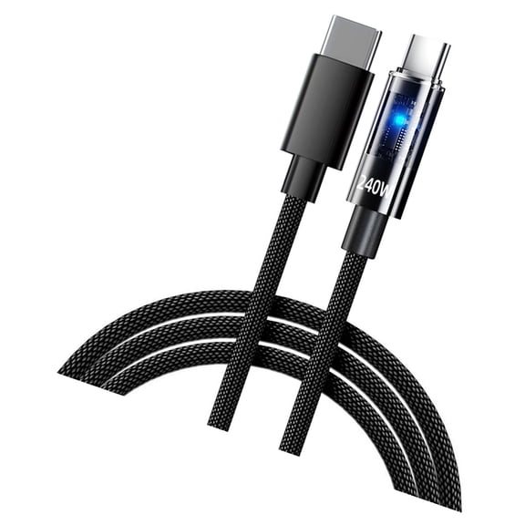 25-200cm 240W USB C To USB C Fast Charging Data Cable Double Port Nylon Braided for Laptop Phone