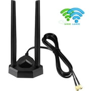 Eightwood Dual Band WiFi Antenna 2.4GHz 5GHz RP-SMA with 6.5ft Extension Cable for PC Desktop