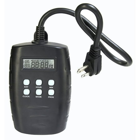 Digital Outdoor Timer Westek TM15DOLB 2-Outlet Digital Outdoor Timer with Grounded Outlets (Black) ()
