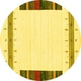 thumbnail image 1 of Ahgly Company Machine Washable Indoor Round Solid Yellow Modern Area Rugs, 6' Round, 1 of 4