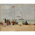 thumbnail image 3 of Eugène Boudin 14x12 Black Modern Framed Museum Art Print Titled - On Trouville Beach, 3 of 5