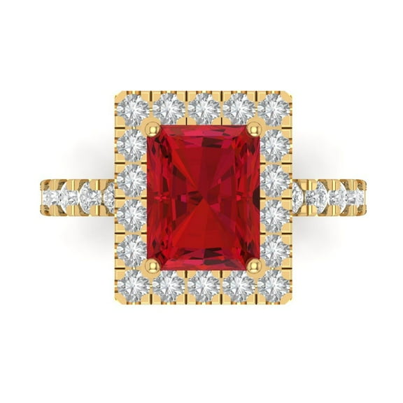 Clara Pucci 14K Yellow Gold 3.84ct Tourmaline Solitaire with Accents Ring