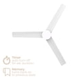 thumbnail image 6 of Breeze 52in 3-Blade Smart Ceiling Fan in Matte White 2700K-6000K CCT Selectable LED Light Kit with Remote Control Works With iOS or Android App, 6 of 10