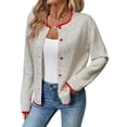 thumbnail image 1 of WRKEKC Cardigans pour Femmes Bouton Cœur Ouvert Manches Longues Sans Capuche Veste Décontractée Haut Vêtements d'Extérieur, 1 of 9