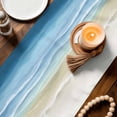 thumbnail image 3 of Haze Blue Summer Beach Table Runner 60 Inches, Nautical Coastal Beige Seaside Bed Runner Dresser Scarves Tabletop for Indoor Outdoor Parties/Ceremony/Banquet, 13" x 60", 3 of 8