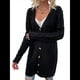 thumbnail image 3 of Suéter Cárdigan de Larga para Mujer, Otoño e Invierno, Tejido de Punto , con Botones Delanteros, Abrigo Negro XL, 3 of 7