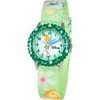 Disney Tinker Bell Girls' Stainless Steel Watch, Green Strap