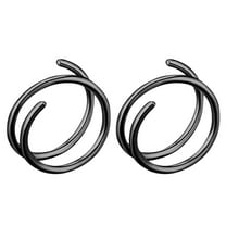 ETHKIA Double Nose Hoop Ring for Piercing Nose Hoop, Nose Ring Hoop for Women, Spiral Nose Hoop for Girls, Nostril Piercing Jewelry Black