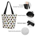 thumbnail image 5 of Vsdgher Bulldog Sunglasses Face print Reusable Shopping Grocery Bags for Women Shopping with Pouch Foldable Pouch Lightweight Polyester Fabric, 5 of 6