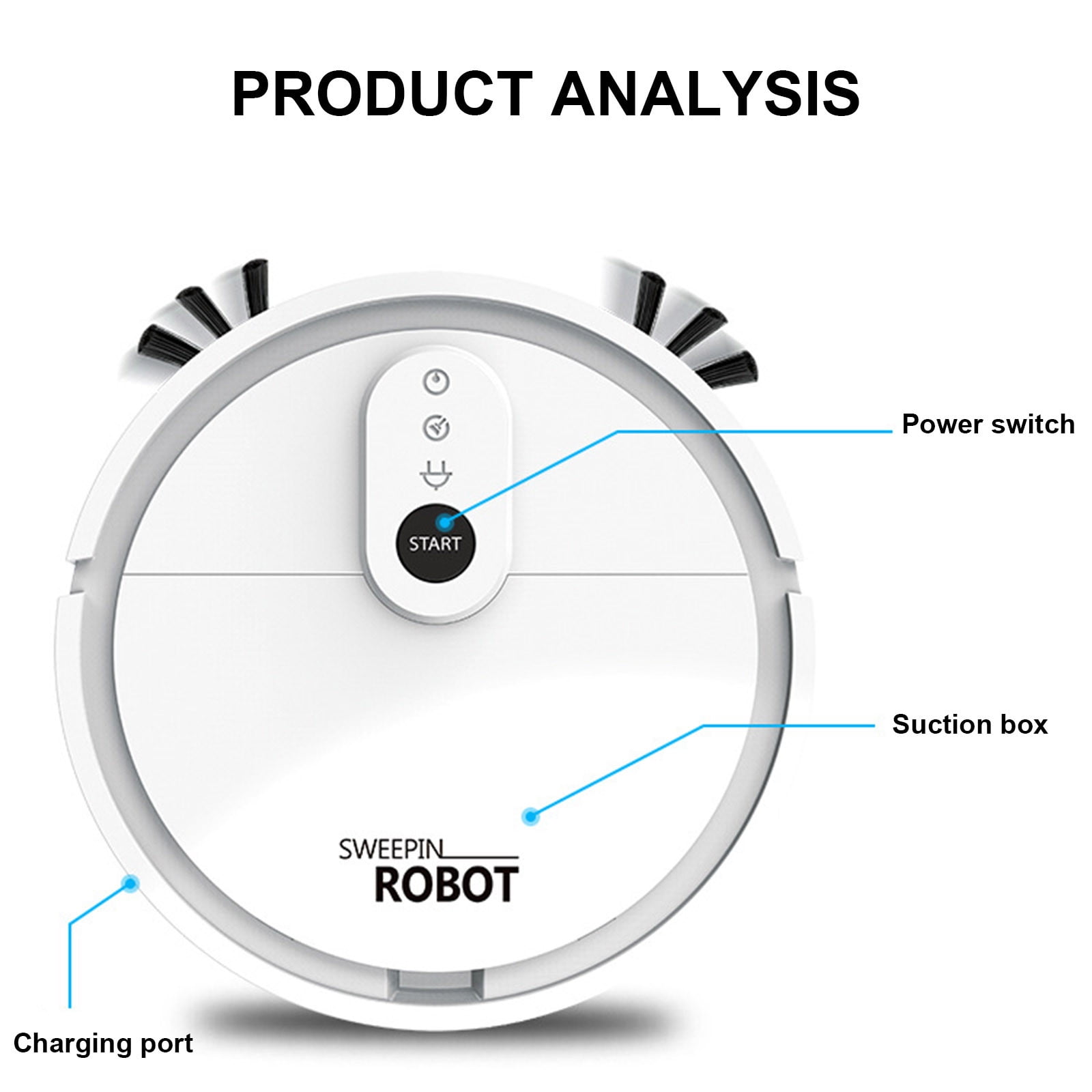 Oggfader Robot Vacuum Vacuum Cleaning Robot Home Intelligent Sweeping Machine Pet Cleaning Hair Suction Sweeping And Mopping Three In One Sweeping Machine White