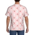 thumbnail image 3 of Vsdgher Rabbit And Cherry Print Men's Dry Fit Mesh Athletic Shirts Moisture Wicking Tennis T-Shirt Tops, 3 of 9