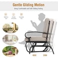 thumbnail image 6 of Costway 2-Person Outdoor Swing Glider Chair Bench Loveseat Cushioned Sofa Beige, 6 of 9