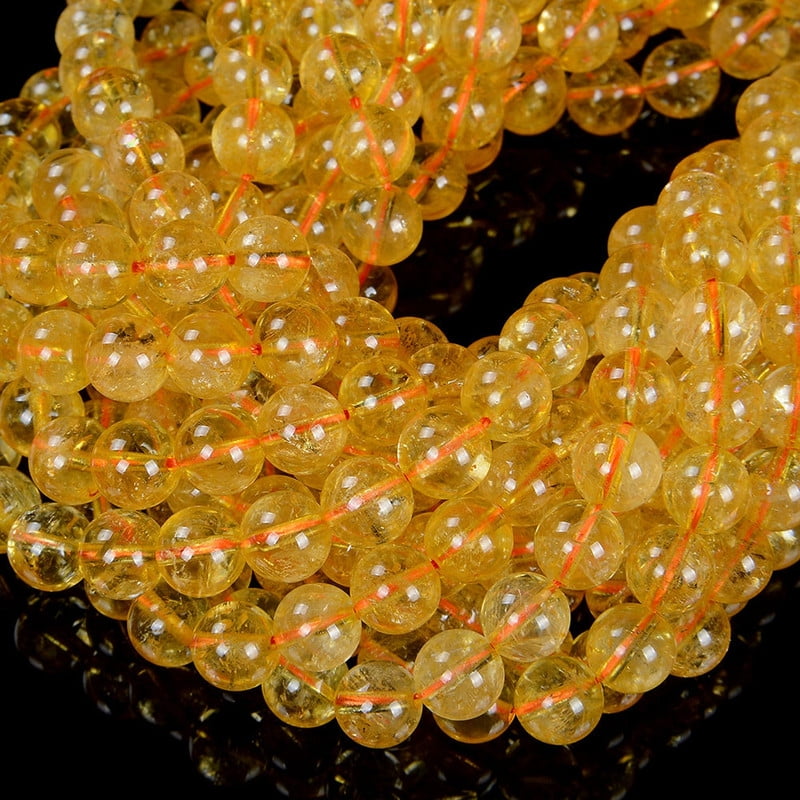 Citrine Gemstone Grade AAA Orange Yellow Round 4MM 5MM 6MM 8MM Loose Beads November Birthstone