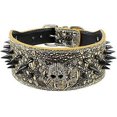 thumbnail image 1 of YOITEA 3" Sharp Spiked Studded Leather Dog Collar for Training,Sports,Walking,Travel,Dog Show,Heavy Duty,Waterproof,Medium Dogs,Pitbull,Labrador,Boxer, 1 of 4