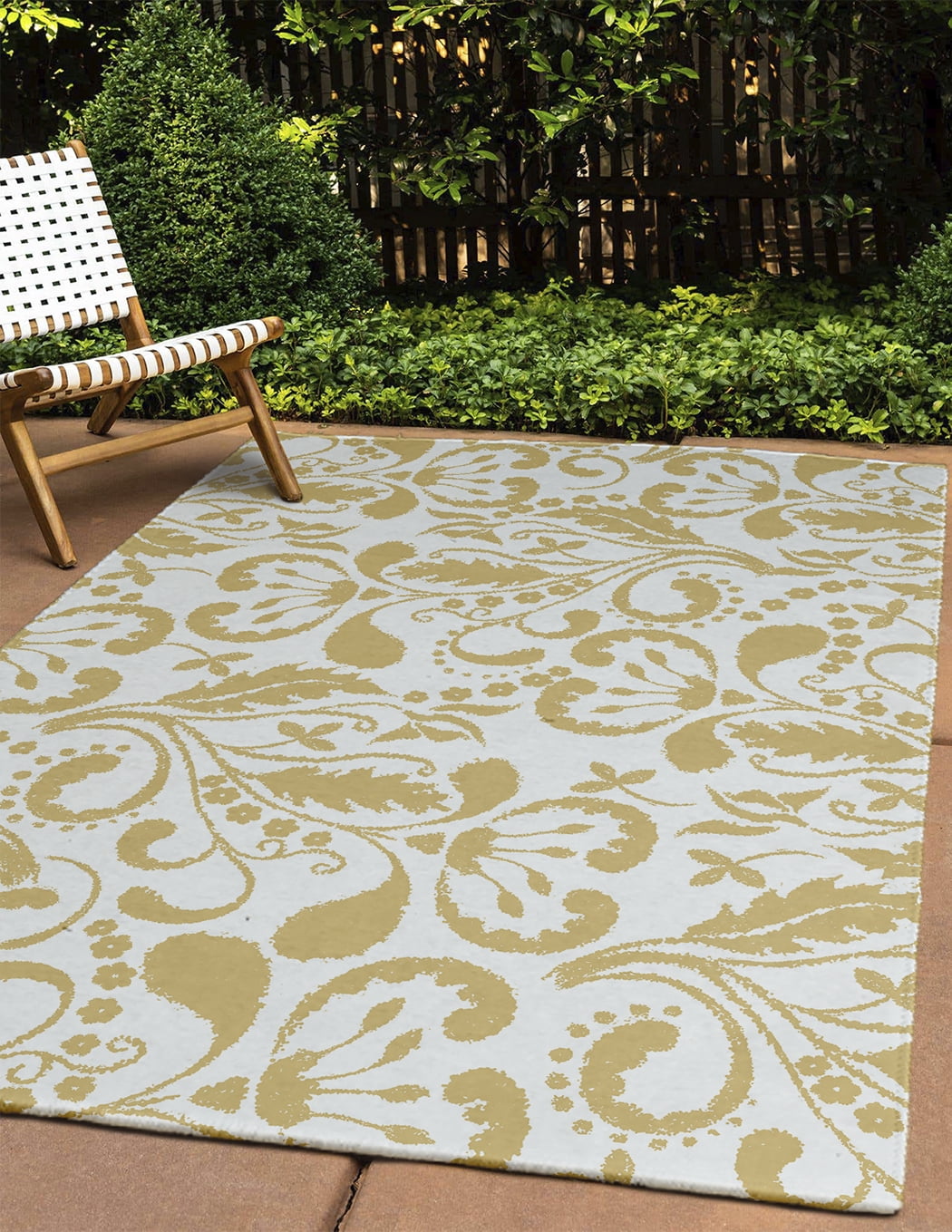 4' x 6' Simply Daisy Aurora French Country Chenille Area Rug, Yellow