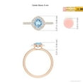 thumbnail image 4 of ANGARA Natural Vintage Style Claw-Set Round Aquamarine Halo Ring in 14K Rose Gold for Women (Size-6mm) | March Birthstone, Birthday, Anniversary, Jewelry Gift for Women | Natural Aquamarine Ring, 4 of 9
