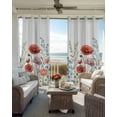 thumbnail image 6 of Red Flower Blackout Curtains for Bedroom Living Room Darkening Curtains 63 Inches Long Botanical Blue Plant Pink Garden Poppy Floral Window Curtain 2 Panels Set Window Treatment Drapes 42"x63", 6 of 9