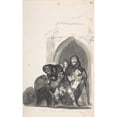 thumbnail image 2 of Francisco de Goya 13x18 Black Ornate Wood Framed Double Matted Museum Art Print Titled - ‘Nothing is Known of This’ ; Two Figures Picking Up a Body in Front of a Church, a Monk Singing, 2 of 5