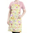 thumbnail image 5 of Pioneer Flower Floral Print Pattern Apron-Garden Aprons for Women with Pockets-Cotton Linen Waterproof Kitchen Cooking Gardening Aprons Adjustable for Kitchen,Cooking,BBQ and Salon 33x27 Inch, 5 of 7