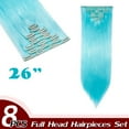 thumbnail image 2 of Extensions de Cheveux à Clip Pleine Tête Synthétiques 8 Pcs 18 Clips Postiche pour Femmes, 2 of 5
