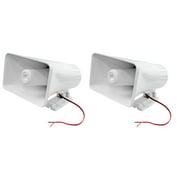(2) Pyle PHSP5 8" 65W 8-Ohm Indoor & Outdoor PA Horn Speaker 65 Watts, White