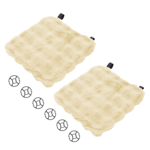 Funda para Asiento Inferior de Coche Única Bargains Beige Algodón Cuadrícula Universal para Coche SUV Camión 2 Pcs