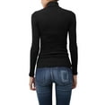 thumbnail image 2 of J. METHOD Women's Light Weight Basic Long Sleeve Turtleneck Knit Ribbed Shirt Sweater Mock Neck Top NEWT88 Black 3X, 2 of 4