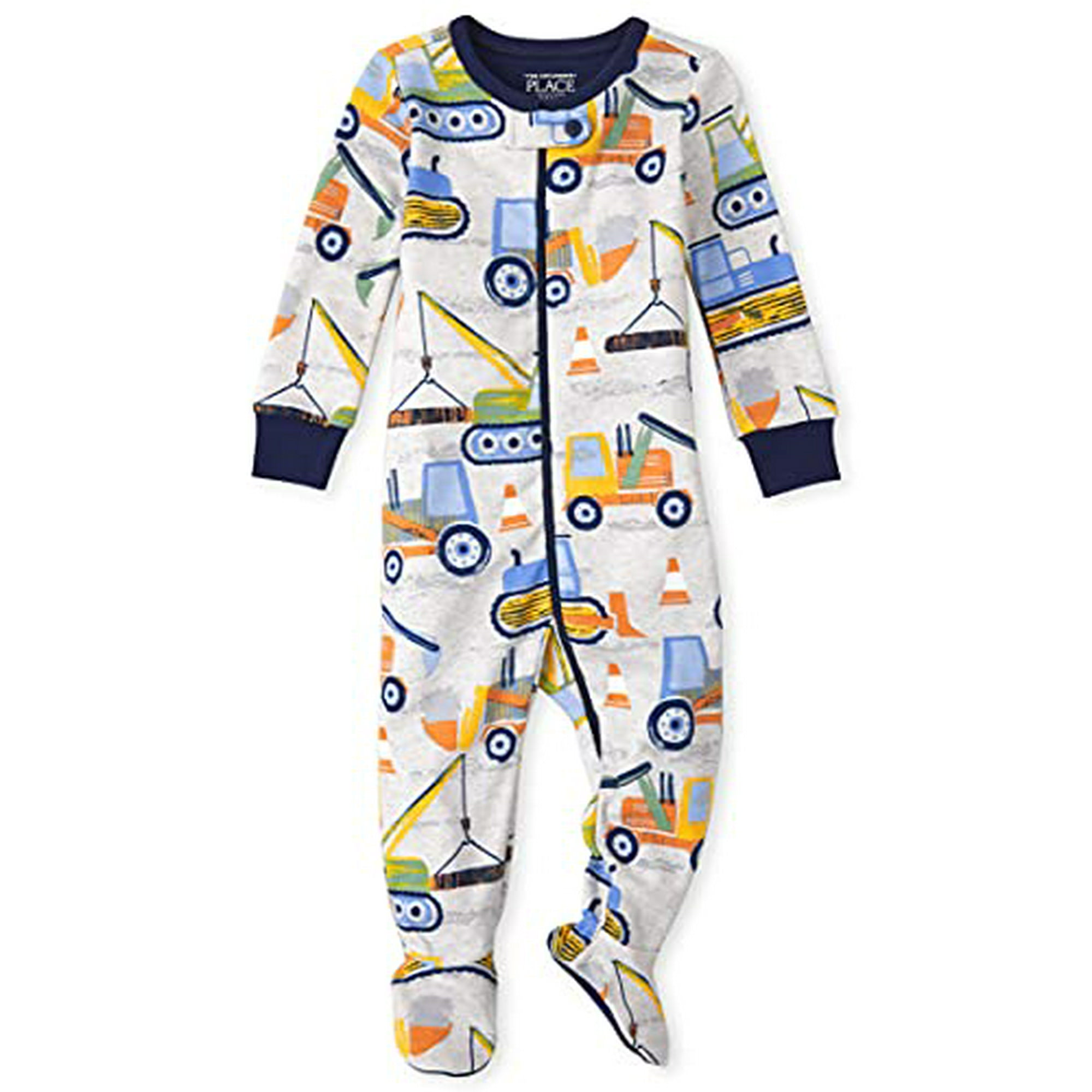 Baby and Toddler Boys Construction Snug Fit Cotton One Piece Pajamas H T Lunar 6 9 Months Walmart