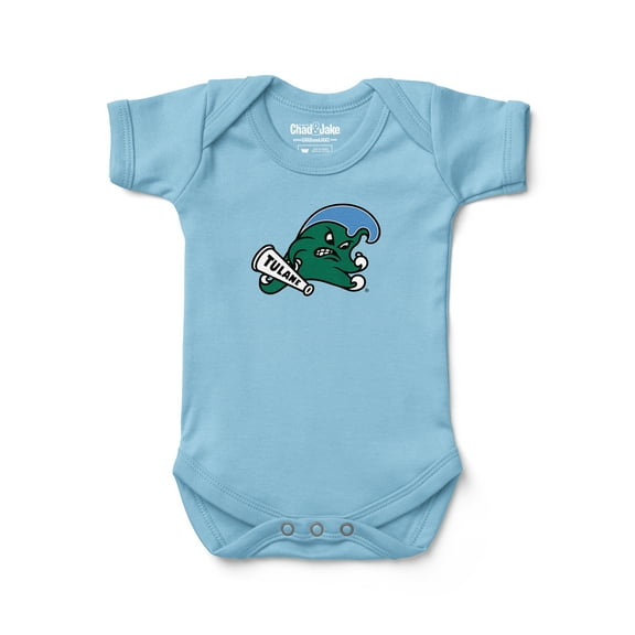 Newborn & Infant Chad & Jake Light Blue Tulane Green Wave  Logo Bodysuit