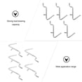 thumbnail image 3 of HEATSHAKING 10Pcs Stainless Steel Pegboard Hooks V Shape Design for Garage Workbench Tool Storage Organizer, 3 of 8