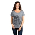 thumbnail image 2 of Thread Tank Artisan Elephant Women's Relaxed Slouchy Dolman T-Shirt Tee Heather Grey Small, 2 of 4