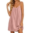 thumbnail image 5 of Backless Cami Dress for Women Short Mini Backless Dress Sleeveless Cami Lounge Dress Above Knee House Dress, 5 of 7