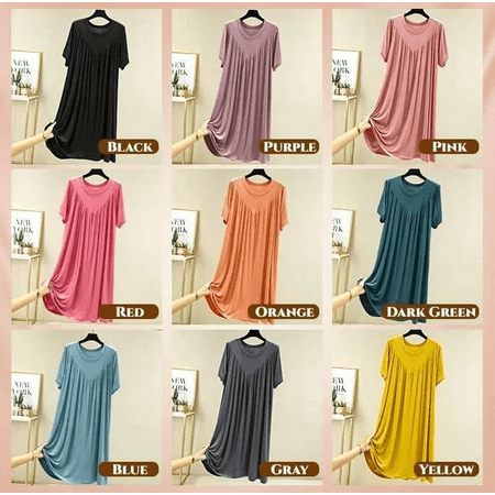 

Super Soft Comfortable Short Sleeve Loose Pajama Dress