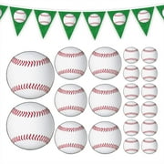 Baseball Party Pennant Banner Garland and Assorted Cutout Decorations