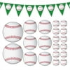 Baseball Party Pennant Banner Garland and Assorted Cutout Decorations