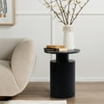 thumbnail image 3 of LuxenHome 21.25" Black Round Side Table, MDF Wood Modern Accent Table for Living Room, 3 of 8