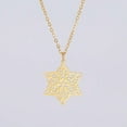 thumbnail image 4 of Cut Stainless Steel Steel Necklace Six Pointed Star Pendant Gold Steel For Women, 4 of 9