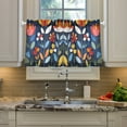 thumbnail image 2 of Yayeee Kitchen Curtains Light Filtering 27"x36" Rod Pocket Short Cafe Window Panel, Art Flowers, 2 of 7