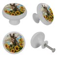 thumbnail image 4 of PhooArto Funny Donkey Sunflowers 4 PCS Crystal Glass Cabinet Knobs, Drawer Kitchen Cabinets Dresser Cupboard Wardrobe Pulls Handle - Glowing in the Dark, 4 of 7