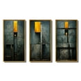 thumbnail image 2 of Designart "Vintage Wisdom Minimal Orange" Modern Geometric Framed Wall Art Set Of 3 - Gold Abstract Geometric Frame Gallery Wall Set For Home Decor, 2 of 6