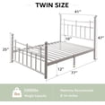 thumbnail image 2 of iPormis Twin Size Metal Platform Bed Frame with Vintage Victorian Headboard & Footboard, Heavy Duty Bed Frame with 14 Steel Slats Support, White, 2 of 7