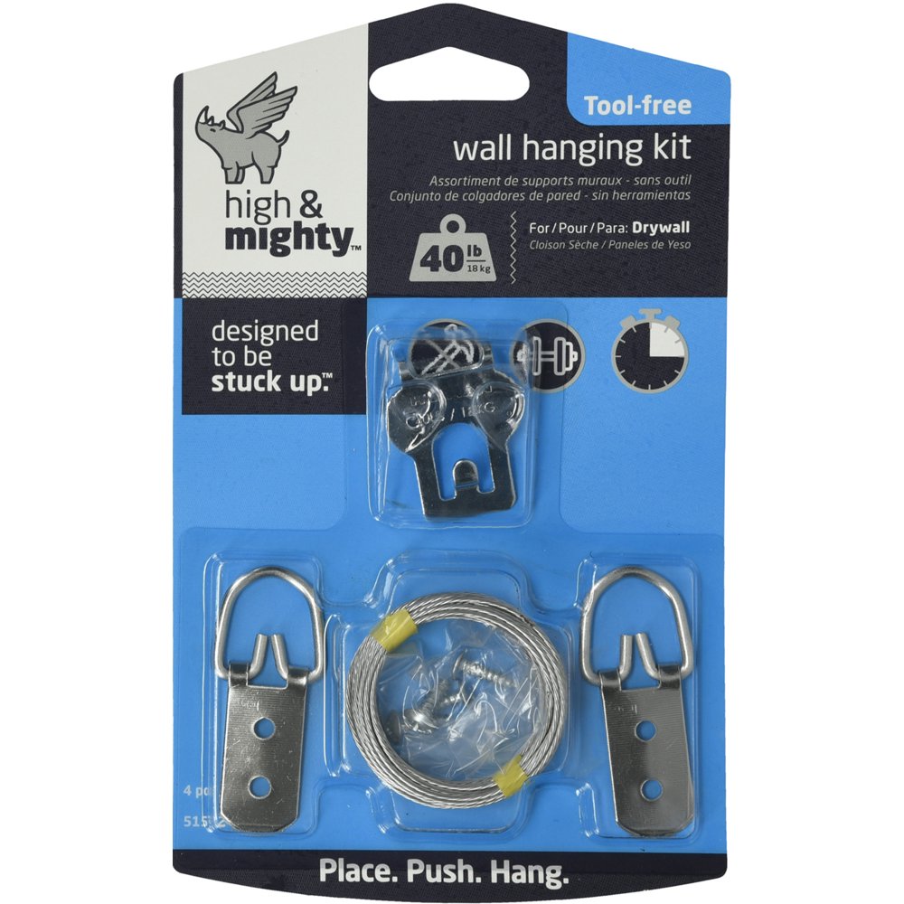 High & Mighty Picture Hanging Kit, 40 lb, 4 Piece