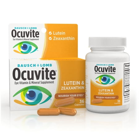 Bausch + Lomb Ocuvite Lutein & Zeaxanthin Vitamin & Mineral Supplement, 36 ct Capsules