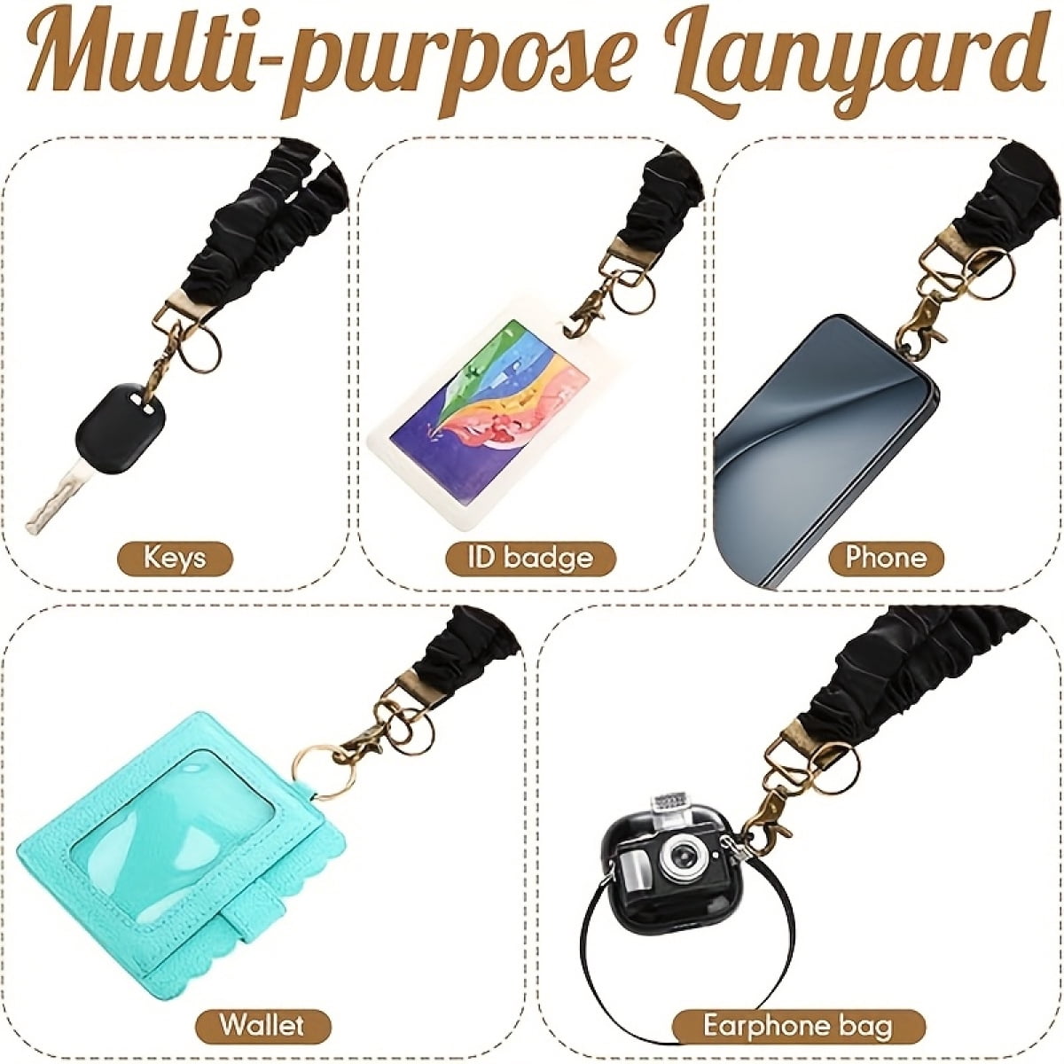 2pcs Colorful Scrunchie Lanyards for ID Badges & Keys - Stretchy, Retractable Design, Perfect for Teachers, Nurses, or Cruise Ship Use, Teacher Lanyards for Id Badges