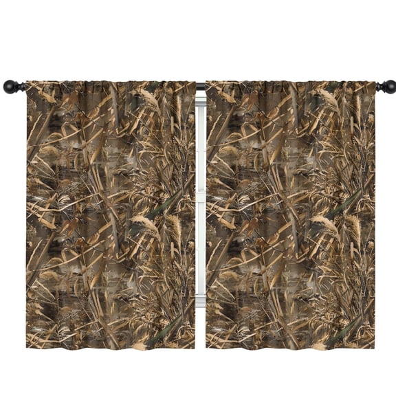 Blackout Kids Curtains,Grassland Camo Brown Plants Pattern Childrens Insulated Curtains Set Of 2,Bedroom Essentials,Toddler Room Decor 42"x63"