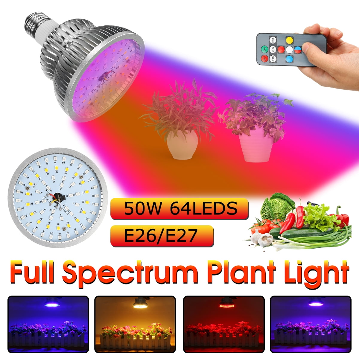 200W T5 LED Grow Light Full Spectrum 2ft High Output Double Switch Greenhouse