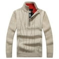 thumbnail image 1 of Mens Zip Up Hoodie Mens Sweatshirt Classic Plain Knitted Sweater 1/2 Zip Up Lightweight Drawstring Pullover Hoodie Mens Hoodie Zip Up Mens Sweatshirt Hoodie Mens Pullover Hoodie, 1 of 1