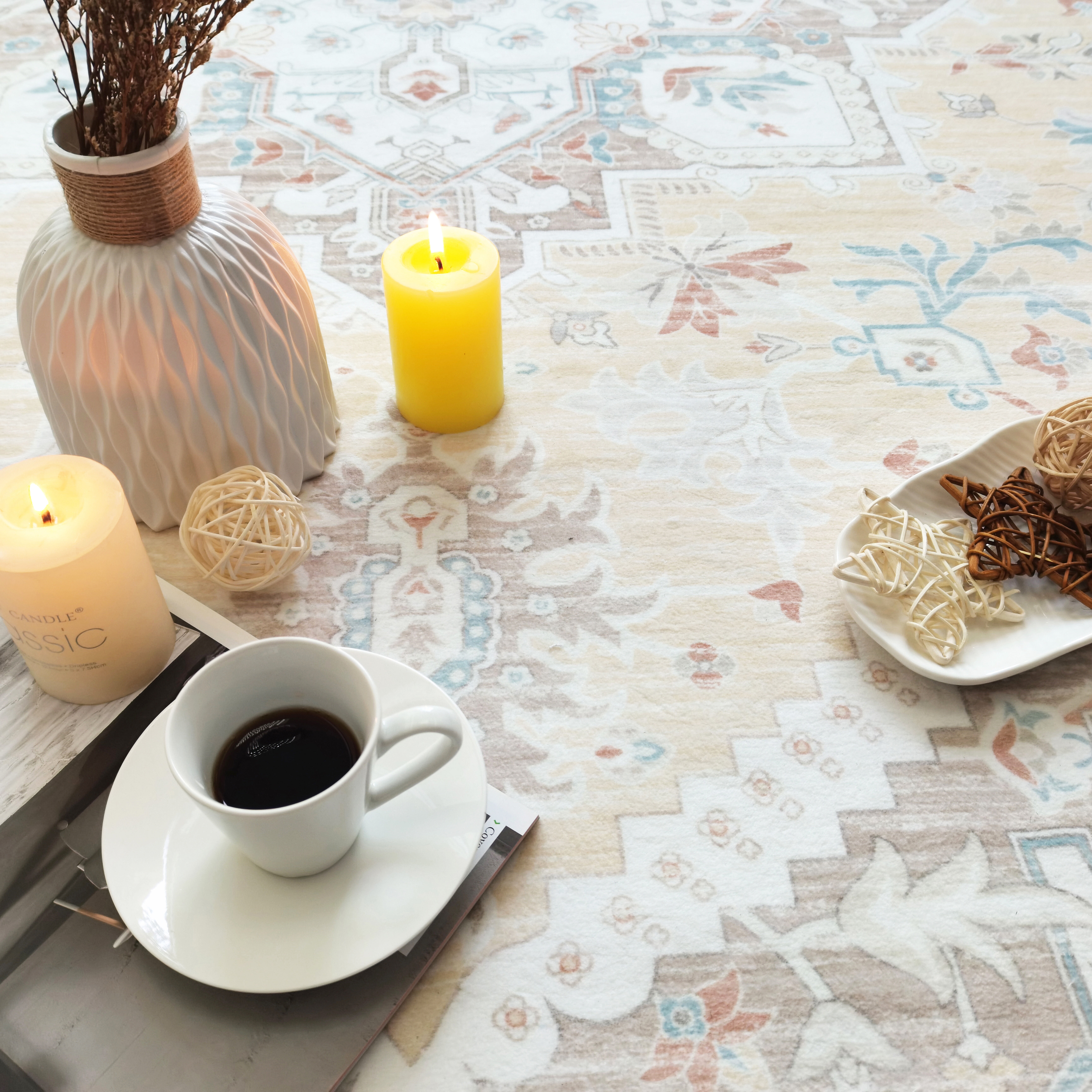METSAVAIM 5x7 Area Rug - Ultra Soft Vintage Pattern Area Rug for Bedroom, Living Room & Office | Non-Slip Machine Washable Rugs, Ideal for Indoor & Outdoor Use