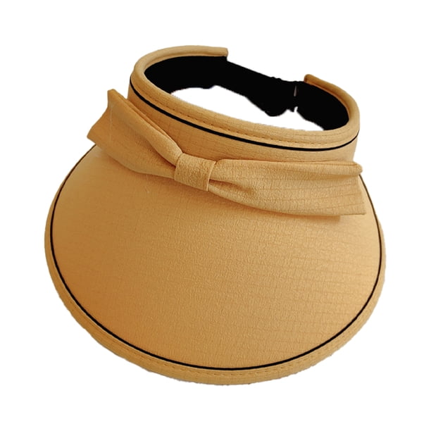Sombrero de protección solar con parte superior vacía y ajustable de 55 a 60 cm de circunferencia para mujer, sombrero para el sol de verano para exteriores con lazo