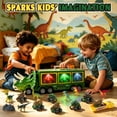 thumbnail image 2 of JBeeCtrl Dinosaur Toys for Kids 3-5 Dinosaur Truck with 12 Pull Back Cars Dinosaur Transport Truck for Toddlers Christmas Birthday Gifts Toys for 3 4 5 6 7 Year Old Boy Girls, 2 of 6